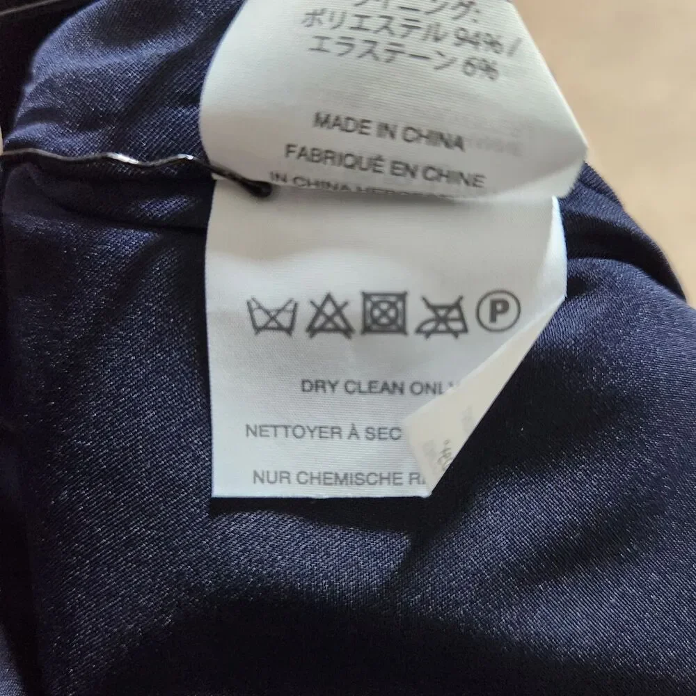 J. Crew Dress Pants Women 6 Navy Wool Blend Lined Bi Stretch Straight Leg